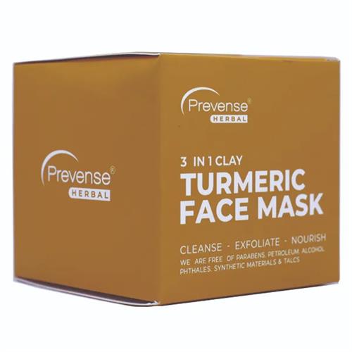 Prevense Herbal 3 In 1 Clay Turmeric Face Mask 75G