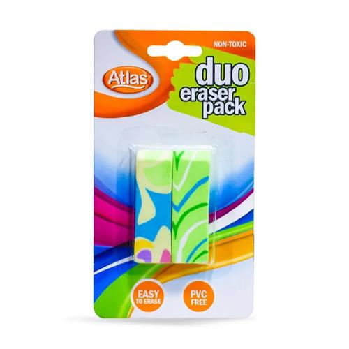 Atlas Duo Eraser Blister Pack 2Pcs
