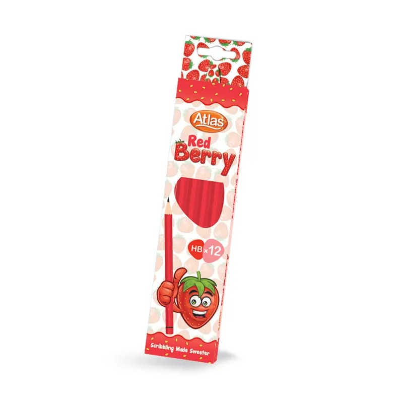 Atlas Pencil Berry Red 12Pkt