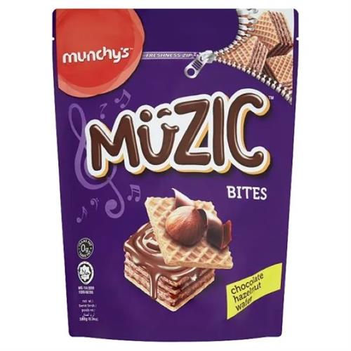 Muzic Bites Chocolate Hazelnut Wafer 180G