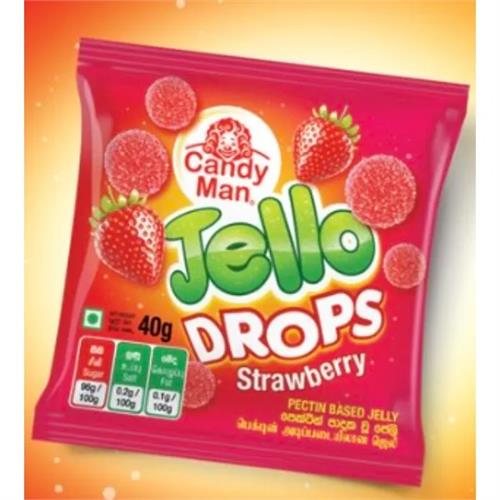 Candy Man Jelly Drops Strawberry 40G