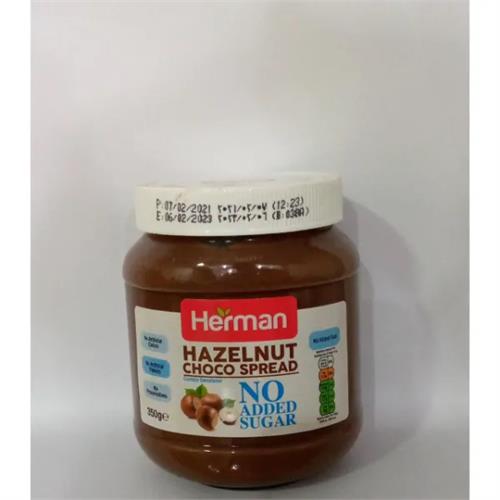 HERMAN HAZELNUT CHOCO SPREAD NO ADDED SUGAR 350G