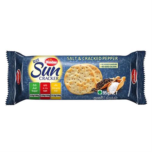 Munchee Biscuit Sun Cracker Salted & Cracked Pepper 95G