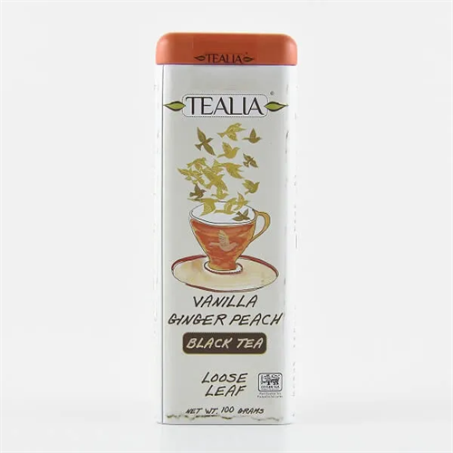 Tealia Tea In Tin Vanilla Ginger And Peach 100G