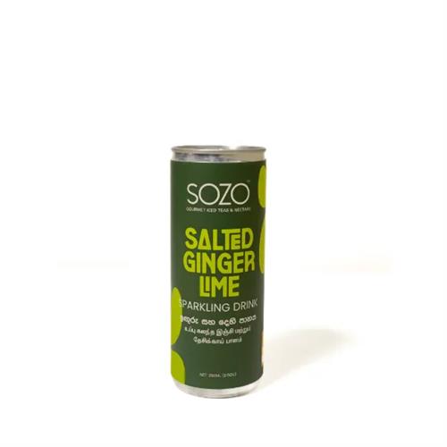 SOZO SALTED GINGER LIME SODA 250ML CAN
