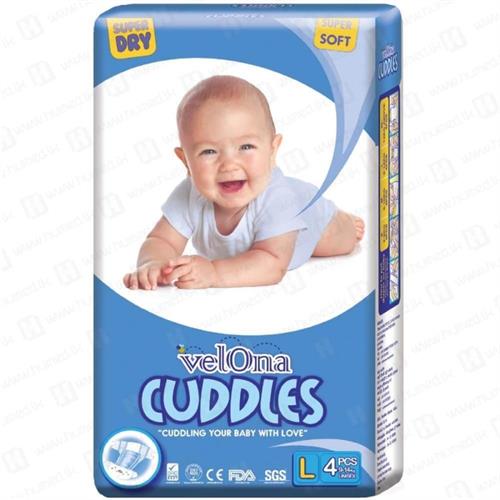 Velona Cuddles Dry Diapers Large 4pcs Ultimate Comfort and Protection