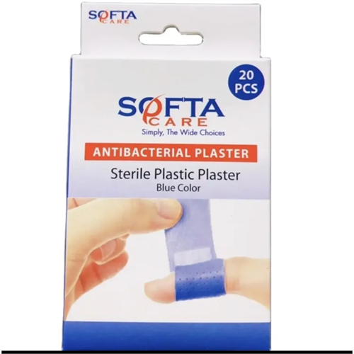 Antibacterial Plaster Sterile Plastic Plaster (Blue Colour) 20Pcs Pack