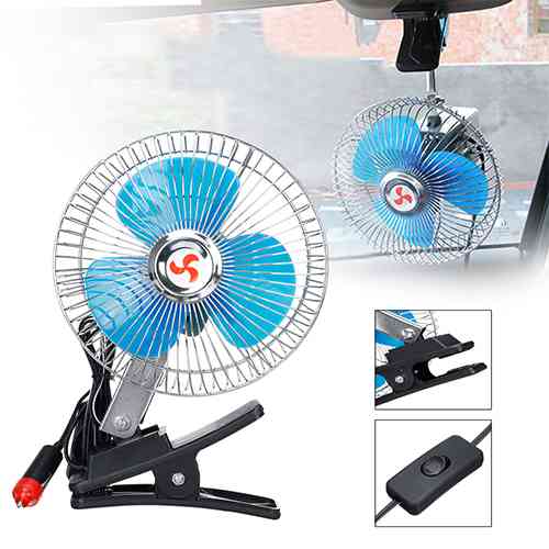 12V Optional Portable Cooling Fan Auto Clip-On Oscillating Car Vehicle Dash Dashboard