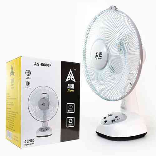 AIKO Rechargeable Fan with Built-in LED Light AS6688F