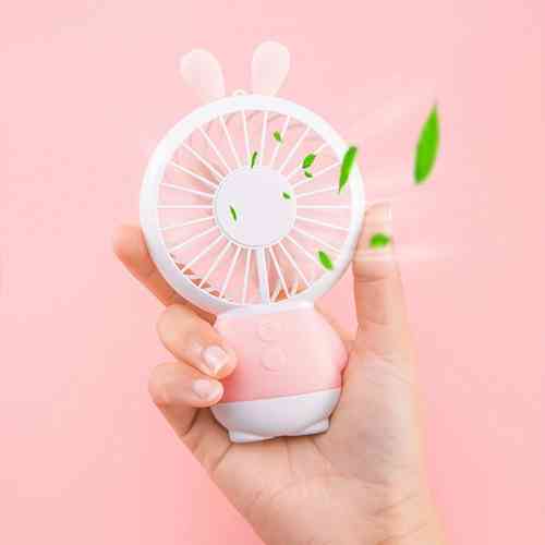 Mini Fan Portable Cute Rabbit Handheld USB Rechargeable