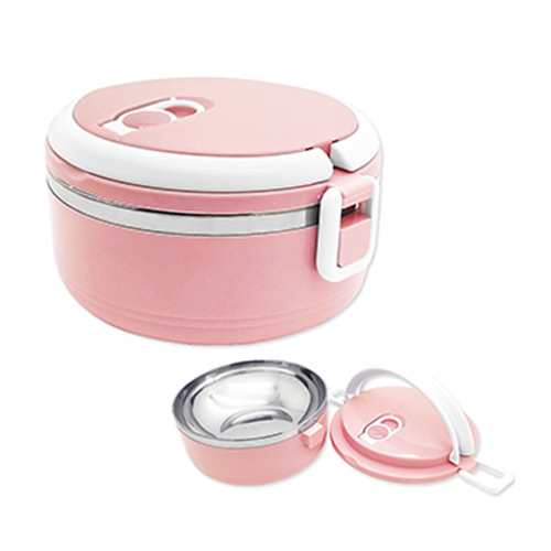 1 Layer Stainless Steel Lunch Box Round Thermal Insulated Food Warmer