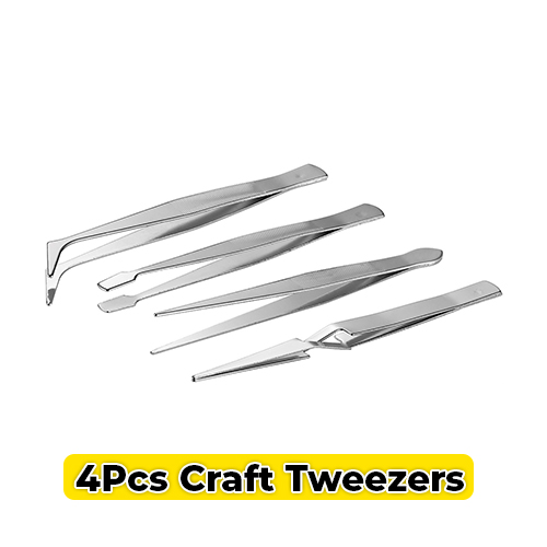 4 Pcs Professional Craft Tweezers Set