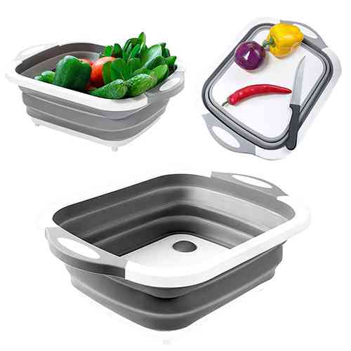 Collapsible Cutting Board Dish Tub,Drain Basket