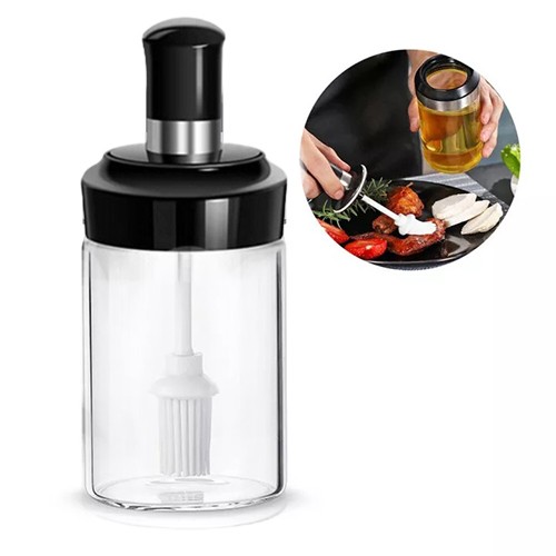 Glass Oil Dispenser with Basting Brush