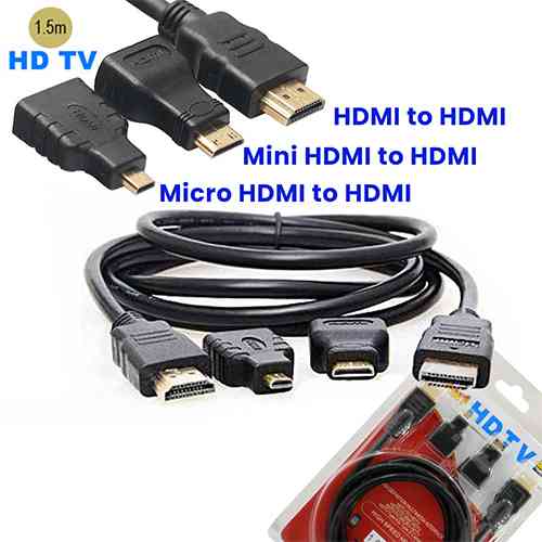 3 in 1 HDTV Cable Mini HDMI to HDMI Cable