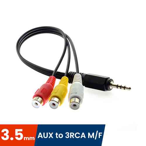 3.5mm AUX to 3RCA M/F Audio Video Mini AV Cable