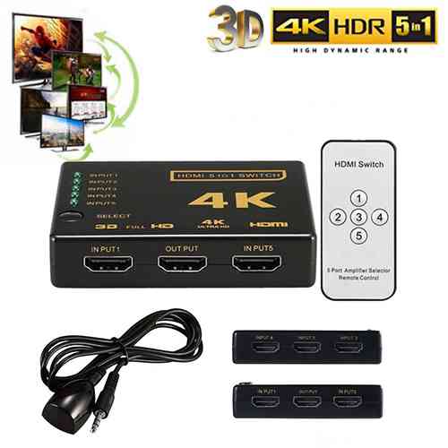 5 Port 4K HDMI Switch Switcher Splitter Box