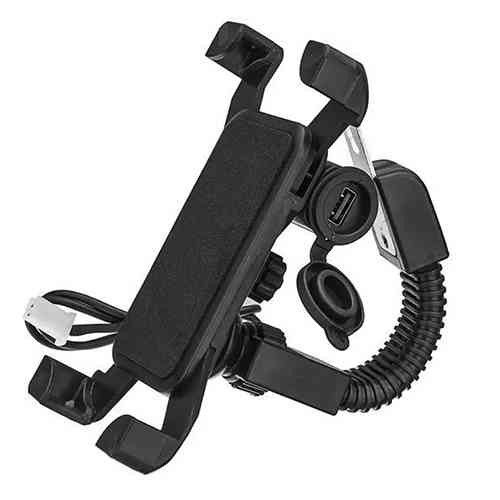 Universal Bike Mobile Holder Mirror with USB Charger Bike Mobile Holder