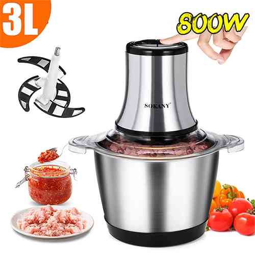 SOKANY 3L Electric Food Chopper Stainless Steel Electric Chopper