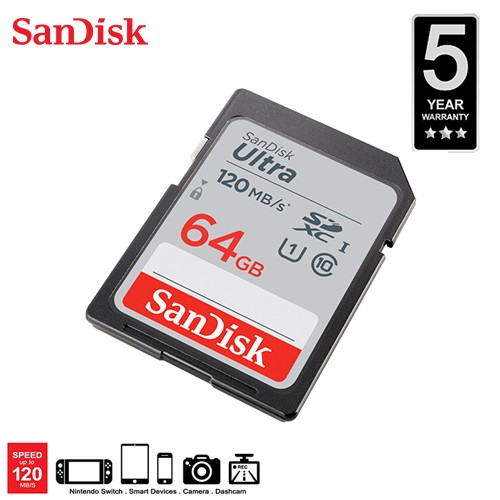 SanDisk 64GB Ultra UHS-I SDXC Memory Card Class 10