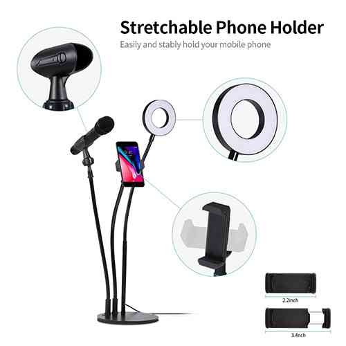 Ring Light with Phone Holder Microphone holder