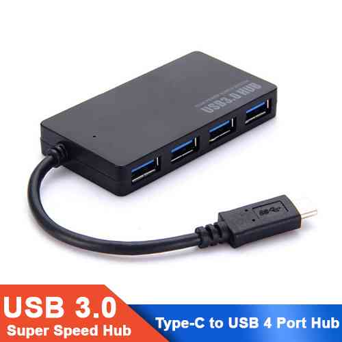 USB 3.1 Type-C to USB 3.0 4-Port Super Speed Hub