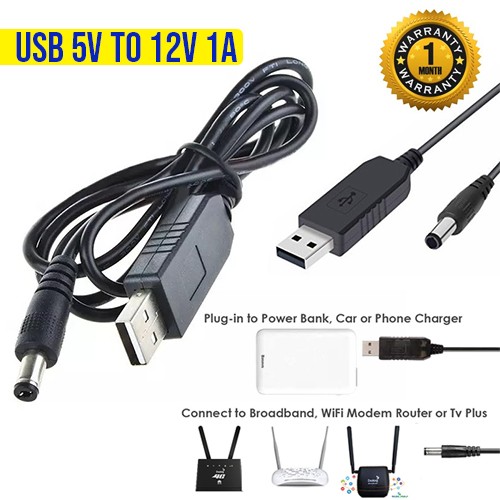 USB 5V to 12V DC Power Cable for Routers