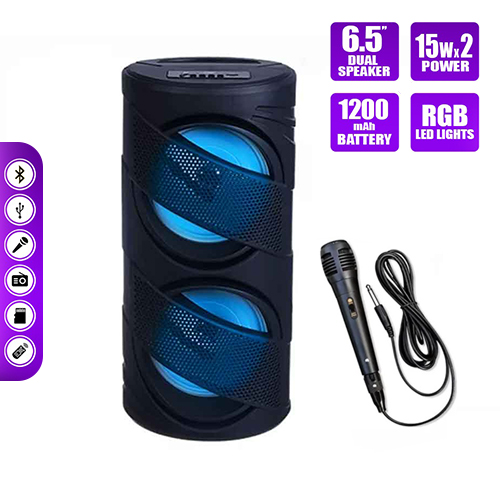 Portable Wireless Speaker with Wired Microphone GTS-1309