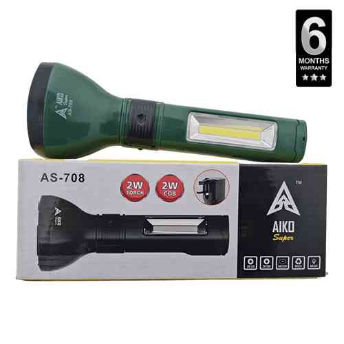 LED Rechargeable Torch with Flashlight AIKO Super AS 708