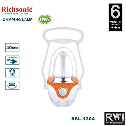 Richsonic Rechargeable Emergency Lamp Camping Lamp 15w RSL-1304