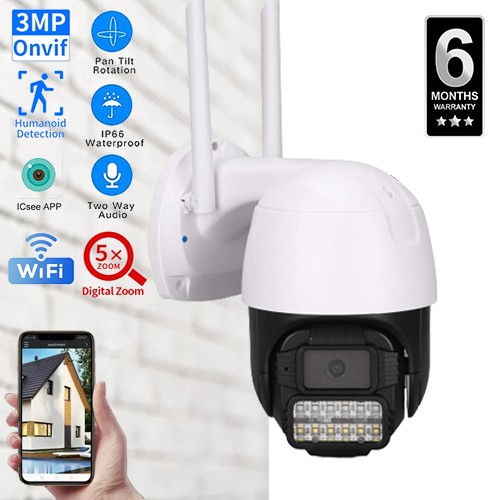 3MP WiFi PTZ Camera ICsee Outdoor Security Camera