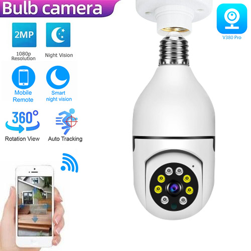 Bulb Smart WiFi PTZ Camera V380 Pro