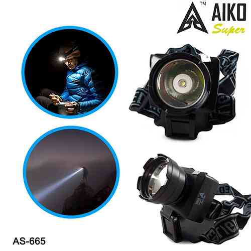 Aiko 1W Rechargeable Head Mounted LED Torch Lamp AS-665