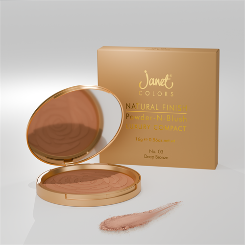Natural Finish Powder N Blush Luxury Compact - Deep Bronze (16g)