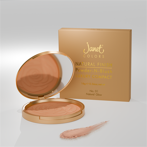Natural Finish Powder N Blush Luxury Compact - Natural Glow (16g)