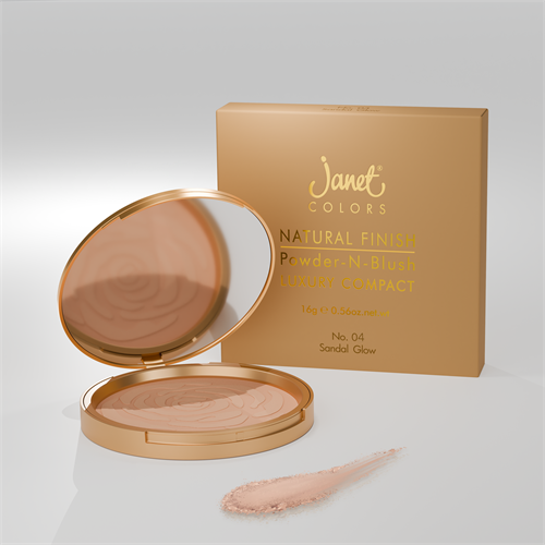 Natural Finish Powder N Blush Luxury Compact - Sandal Glow (16g)