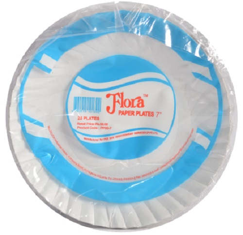 Flora 7 Inch Disposable Paper Plates 25 pack