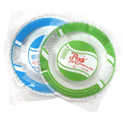 Flora 8 Inch Disposable Paper Plates 25 pack