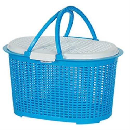 Daxer Multi Purpose Rattan Baby Bucket Portable Blue DRBB01