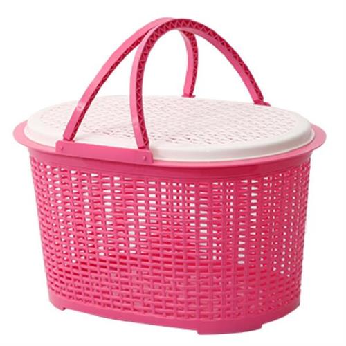 Daxer Multi Purpose Rattan Baby Bucket Portable Pink DRBB01