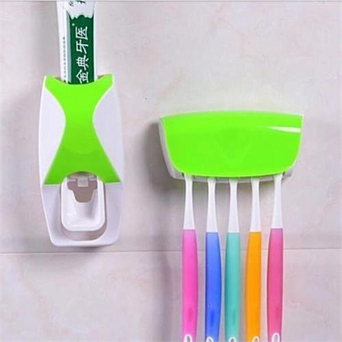 Toothpaste Dispenser With Toothbrush Holder