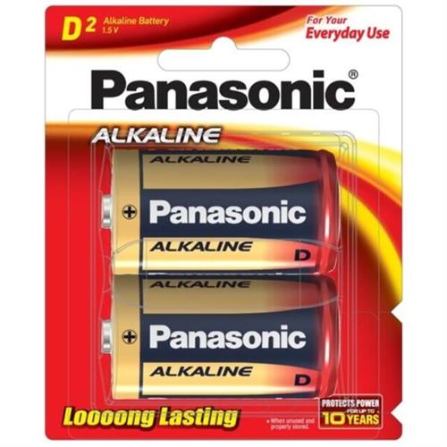 Panasonic Alkaline D-Size Battery 2 PCS LR20T/2B