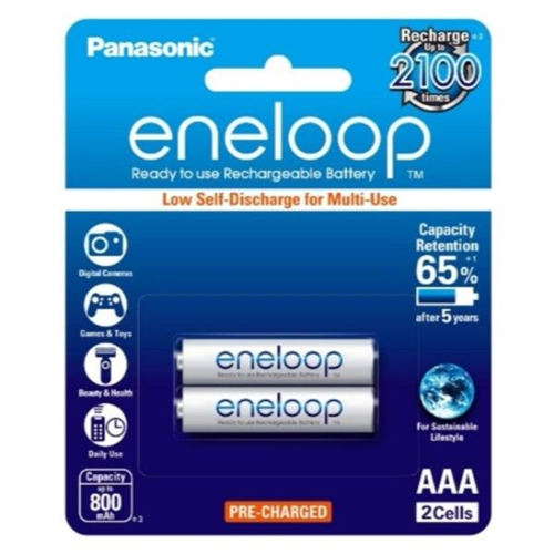 Panasonic Eneloop AAA Rechargeable Battery 2 PCS (800 mAh) BK-4MCCE-2BT