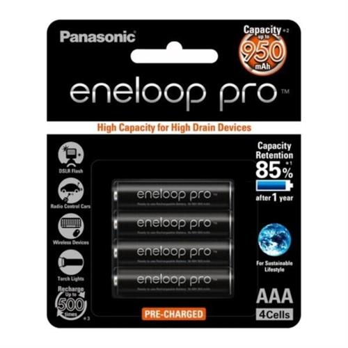 Panasonic Eneloop Pro AAA Rechargeable Battery 4 PCS (950 mAh) BK-4HCCE/4BT