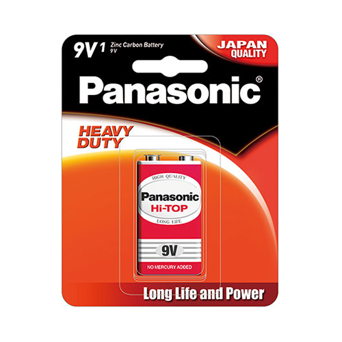 Panasonic Hi-Top Manganese 9V Battery 6F22DT/1B