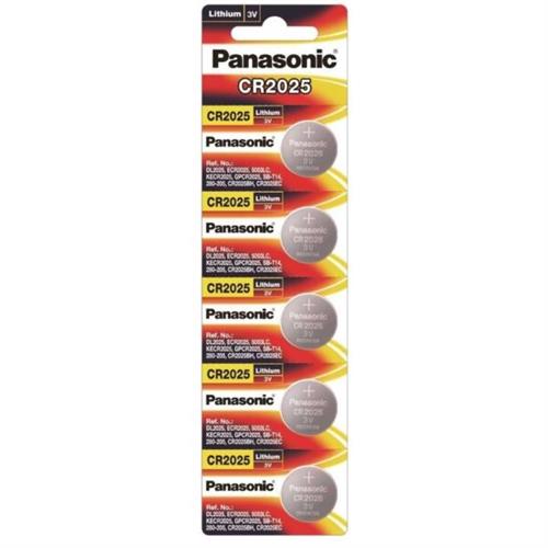 Panasonic Lithium Coin CR-2025 5 PCS Battery Pack 3V CR-2025/5BE