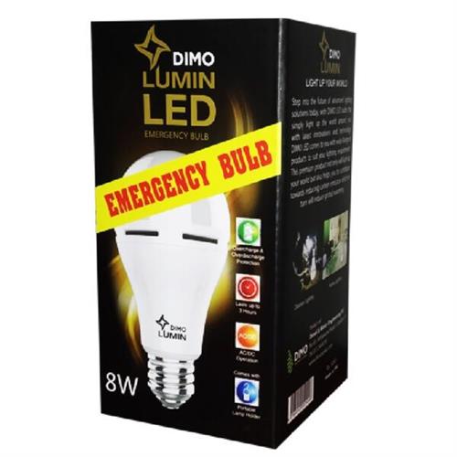 Dimo Lumin Emergency Bulb 8W Day Light Screw Type