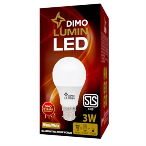 Dimo Lumin LED A3 Bulb B22 3W Warm White Pin Type