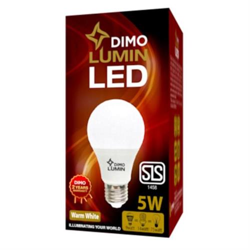 Dimo Lumin LED A3 Bulb E27 5W Warm White Screw Type