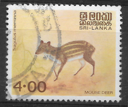 1981 Mouse Deer Tragulus Meminna Animals 10 February 4.00 Rupees Multicolored